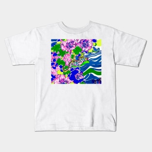 Modern, colorful chinoiserie cherry blossom Kids T-Shirt